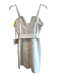 Superdown Size Small White Cotton Blend Spaghetti Strap V Neck Back Zip Dress White / Small