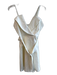 Superdown Size Small White Cotton Blend Spaghetti Strap V Neck Back Zip Dress White / Small