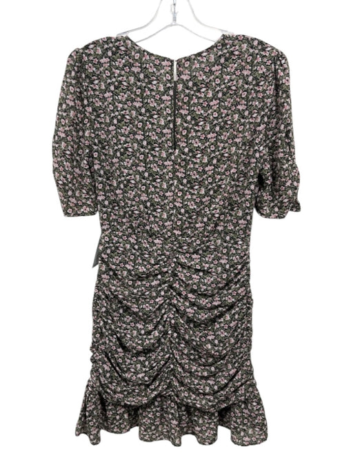ASTR The Label Size Small Pink, Green, Black Polyester Short Sleeve Floral Dress Pink, Green, Black / Small