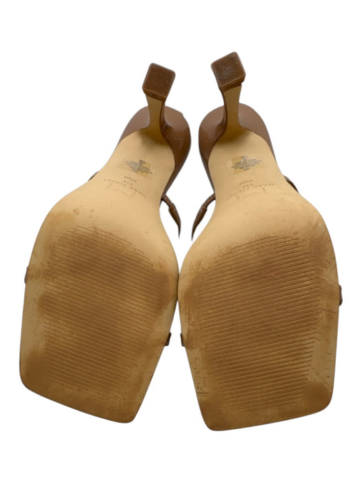Marc Fisher Shoe Size 7.5 Tan Brown Leather Upper Toe Strap Ankle Strap Sandals Tan Brown / 7.5
