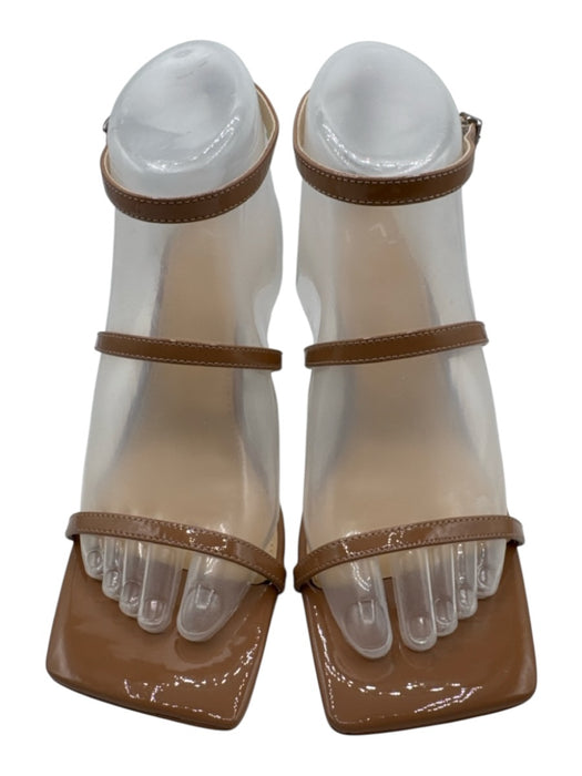 Marc Fisher Shoe Size 7.5 Tan Brown Leather Upper Toe Strap Ankle Strap Sandals Tan Brown / 7.5