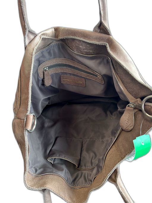 Monserat De Lucca Taupe Leather Patchwork Shoulder Bag Zipper Closure Hobo Bag Taupe / Large