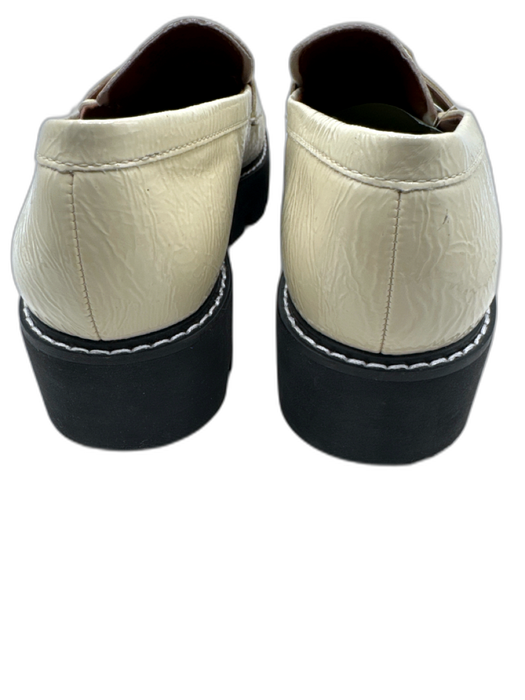 Franco Sarto Shoe Size 9 Cream & Black Manmade Material Round Toe Loafers Cream & Black / 9