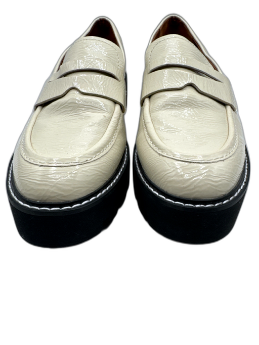 Franco Sarto Shoe Size 9 Cream & Black Manmade Material Round Toe Loafers Cream & Black / 9