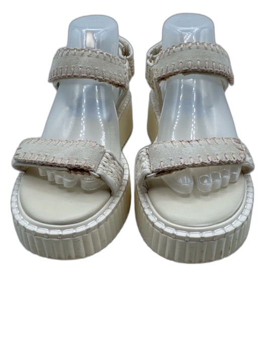 Dolce Vita Shoe Size 8 Ivory White Leather Upper Toe Strap Crochet Sandals Ivory White / 8