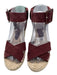 Vince Shoe Size 6 Burgundy Leather Upper Suede Criss Cross Wedge Espadrille Burgundy / 6