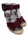 Vince Shoe Size 6 Burgundy Leather Upper Suede Criss Cross Wedge Espadrille Burgundy / 6