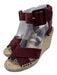 Vince Shoe Size 6 Burgundy Leather Upper Suede Criss Cross Wedge Espadrille Burgundy / 6