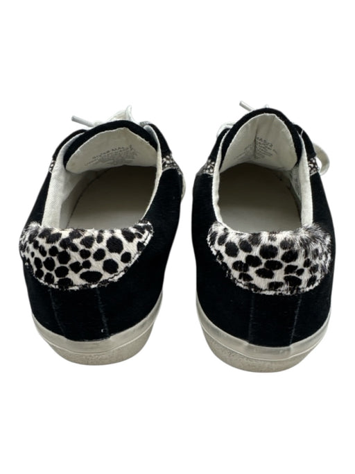 Madewell Shoe Size 8.5 Black & White Leather Upper Suede Animal Print Sneakers Black & White / 8.5