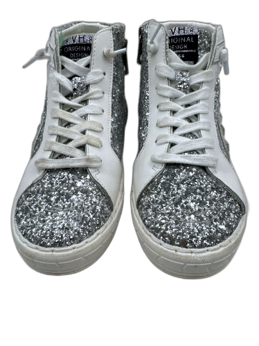 Vintage Havana Shoe Size 6.5 White Silver Leather Upper Lace Up stars Sneakers White Silver / 6.5