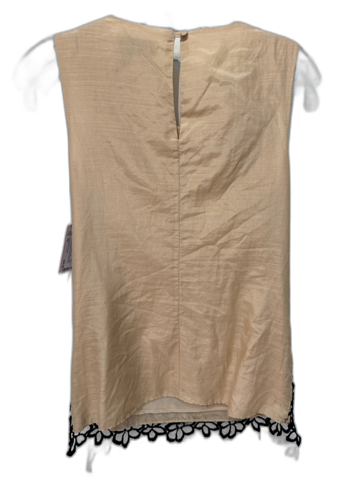 Lela Rose for Target Size XS Black & Beige Cotton & Silk Overlay Lined Top Black & Beige / XS