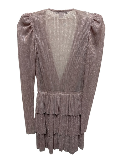 Sabrina Musayev Size XS Pink Missing Fabric Tag Metallic Thread V Neck Dress Pink / XS