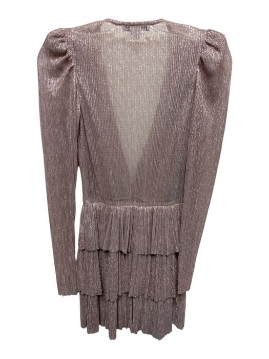 Sabrina Musayev Size XS Pink Missing Fabric Tag Metallic Thread V Neck Dress Pink / XS
