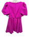 Sachin & Babi Size S Hot pink Polyester Blend Short Puff Sleeve V Neck Dress Hot pink / S