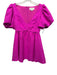 Sachin & Babi Size S Hot pink Polyester Blend Short Puff Sleeve V Neck Dress Hot pink / S