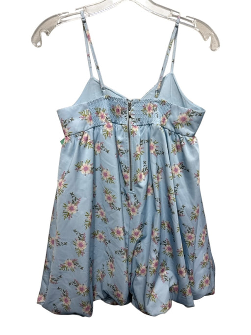 Free People Size XS Light Blue & Multi Polyester Floral Spaghetti Strap Dress Light Blue & Multi / XS