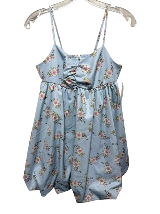 Free People Size XS Light Blue & Multi Polyester Floral Spaghetti Strap Dress Light Blue & Multi / XS