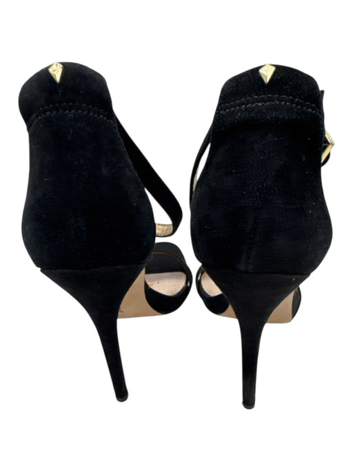 Sam Edelman Shoe Size 7 Black Leather Upper Suede Platform Ankle Buckle Sandals Black / 7