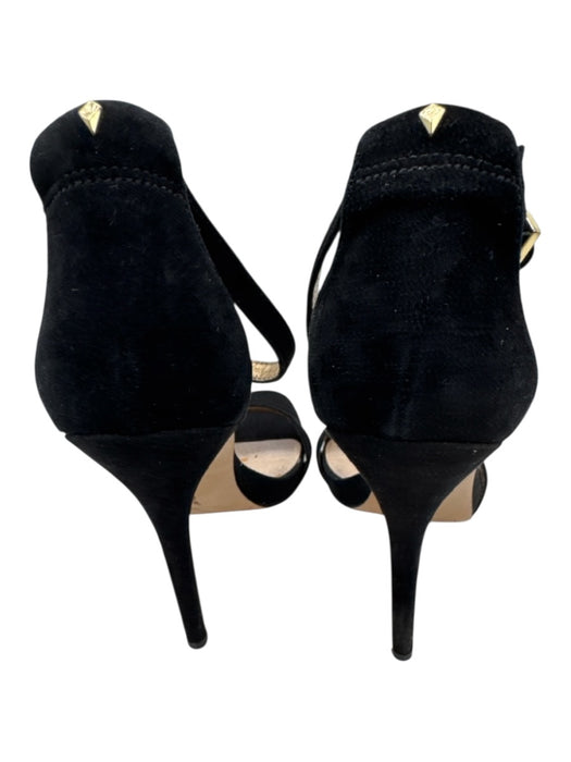Sam Edelman Shoe Size 7 Black Leather Upper Suede Platform Ankle Buckle Sandals Black / 7