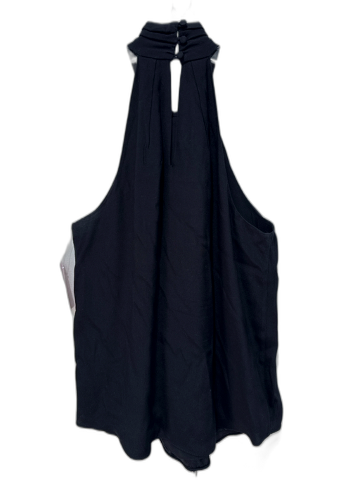 Joie Size XXS Black Viscose Fringe Twist Neck Sleeveless Top Black / XXS