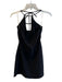 Princess Polly Size 6 Black Polyester & Spandex Tie Halter Back Zip Dress Black / 6