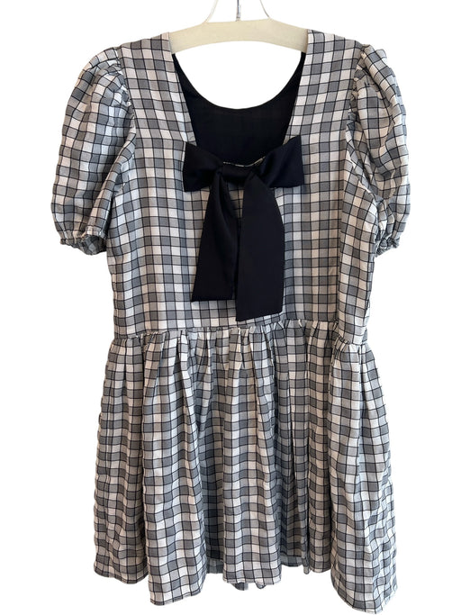 English Factory Size L Grey & Black Polyester Blend Round Neck Scoop Back Dress Grey & Black / L