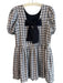 English Factory Size L Grey & Black Polyester Blend Round Neck Scoop Back Dress Grey & Black / L