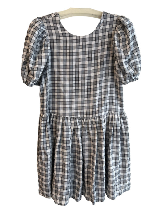 English Factory Size L Grey & Black Polyester Blend Round Neck Scoop Back Dress Grey & Black / L