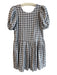 English Factory Size L Grey & Black Polyester Blend Round Neck Scoop Back Dress Grey & Black / L