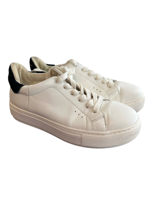 Kurt Geiger Shoe Size 38 White & Black Leather Almond Toe lace up Platform Shoes White & Black / 38