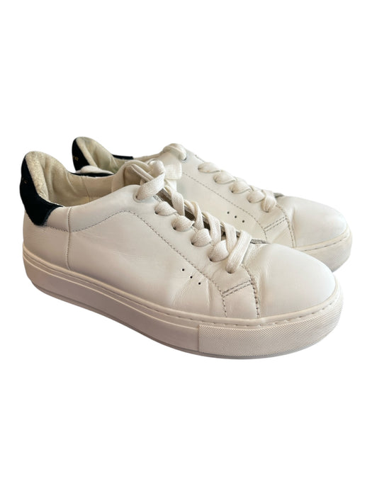 Kurt Geiger Shoe Size 38 White & Black Leather Almond Toe lace up Platform Shoes White & Black / 38