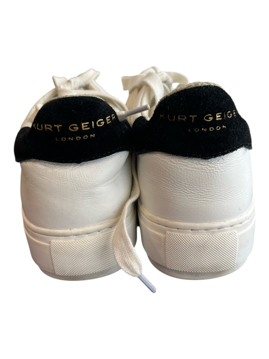 Kurt Geiger Shoe Size 38 White & Black Leather Almond Toe lace up Platform Shoes White & Black / 38