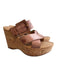 Born Shoe Size 8 Brown Leather Cork Base Strappy Open Toe & Heel Wedge Shoes Brown / 8