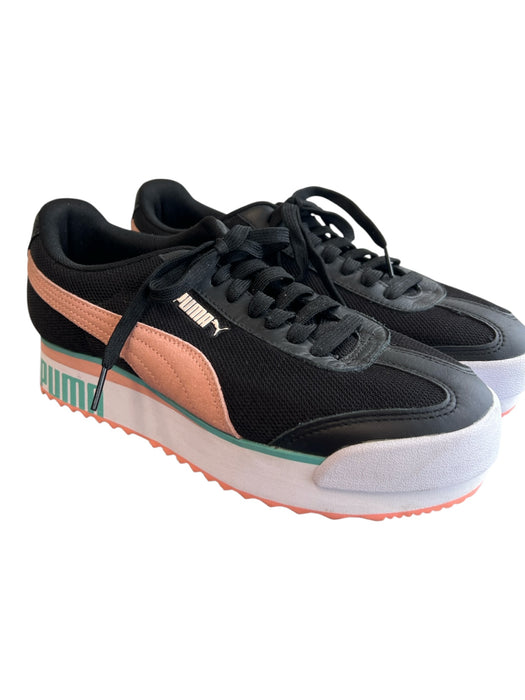 Puma Shoe Size 9 Black & Pink Manmade Material Almond Toe Lace Insert Shoes Black & Pink / 9