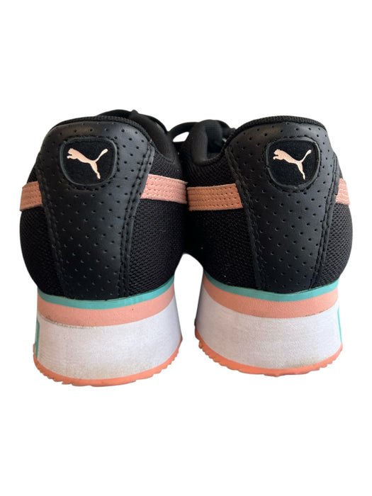 Puma Shoe Size 9 Black & Pink Manmade Material Almond Toe Lace Insert Shoes Black & Pink / 9
