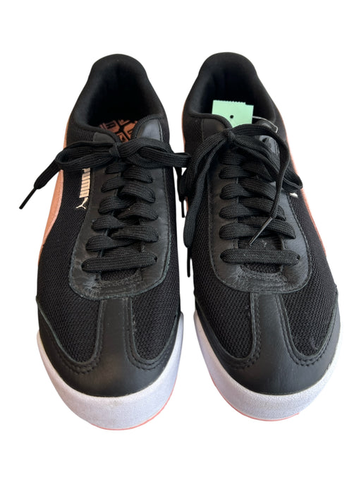 Puma Shoe Size 9 Black & Pink Manmade Material Almond Toe Lace Insert Shoes Black & Pink / 9
