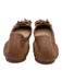 Tory Burch Shoe Size 8 Brown Leather Ballet Flat Floral Ruffles Flats Brown / 8