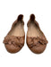 Tory Burch Shoe Size 8 Brown Leather Ballet Flat Floral Ruffles Flats Brown / 8