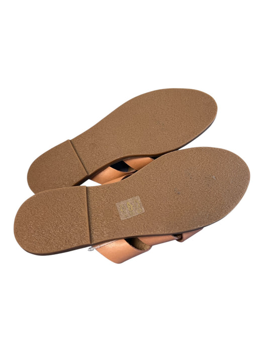 Madewell Shoe Size 7.5 Brown Leather Upper Rubber Sole Cross Strap Sandal Shoes Brown / 7.5