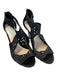 Betsy Johnson Shoe Size 8.5 Black fabric upper Rhinestone Laser Cut Shoes Black / 8.5