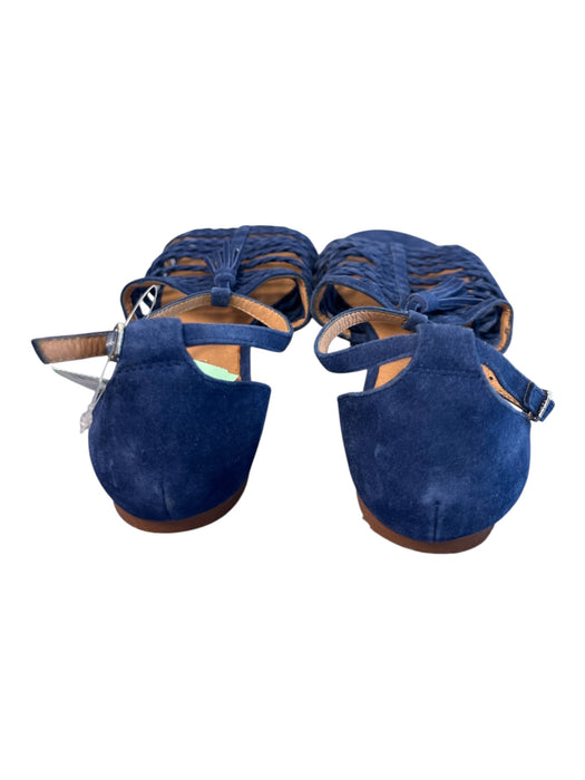 Halogen Shoe Size 7 Blue Suede Braided Design Ankle Buckle Open Toe Shoes Blue / 7
