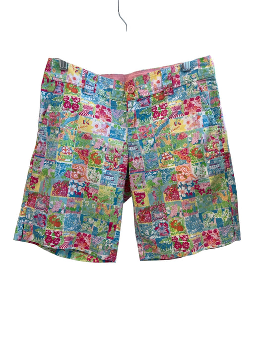 Lily Pulitzer Size 2 Multi Cotton Blend Zip Fly Belt Loops All Over Print Shorts Multi / 2