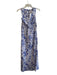 Sincerely Jules Size S Blue Rayon Blend V Neck Abstract Animal Print Maxi Dress Blue / S