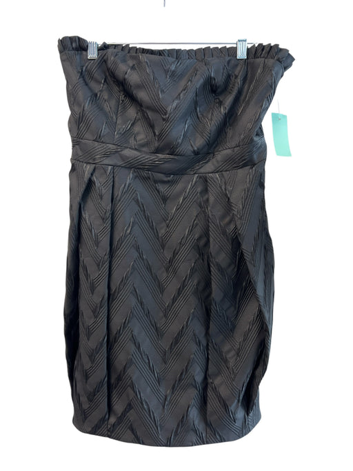 Alice & Olivia Size Est S Black Polyester Blend Raised Fabric Chevron Dress Black / Est S