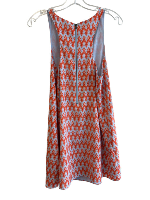 Alice & Olivia Size S Orange No Fabric Tag Abstract Round Neck zipper back Dress Orange / S