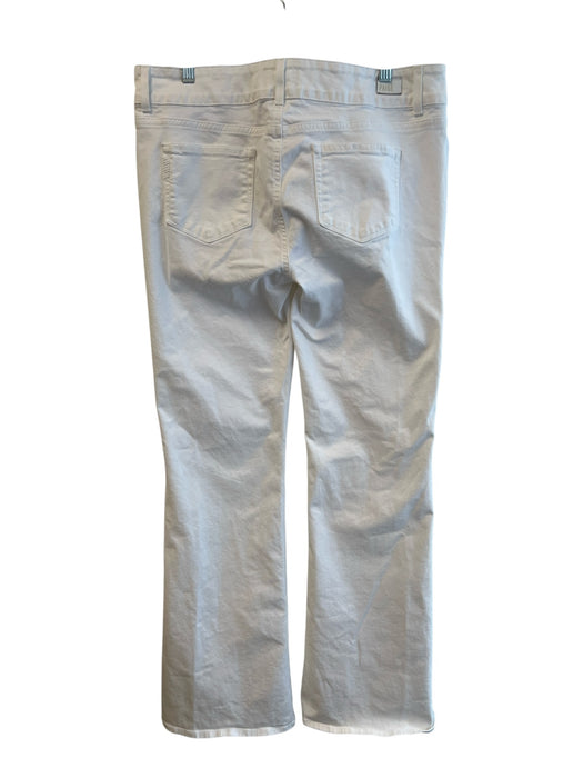 Paige Size 34 White Cotton Blend 5 Pocket Zip Fly High Rise Boot Cut Jeans White / 34