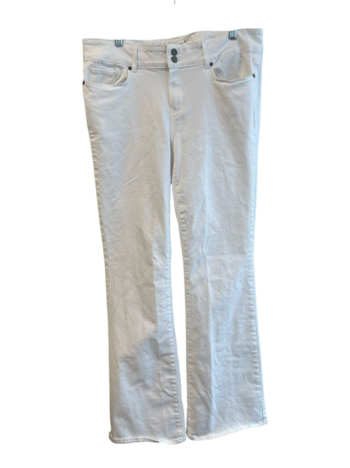 Paige Size 34 White Cotton Blend 5 Pocket Zip Fly High Rise Boot Cut Jeans White / 34