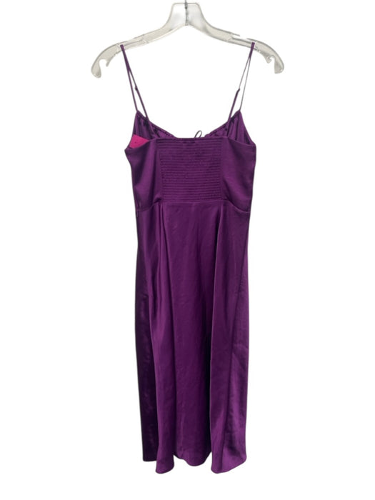 Wilfred Size 4 Purple Polyester Satin Bow Detail Spaghetti Strap Midi Dress Purple / 4