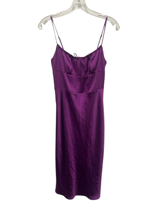Wilfred Size 4 Purple Polyester Satin Bow Detail Spaghetti Strap Midi Dress Purple / 4