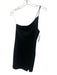 Lovers + Friends Size M Black Rayon Blend One Shoulder Body Con Back Zip Dress Black / M